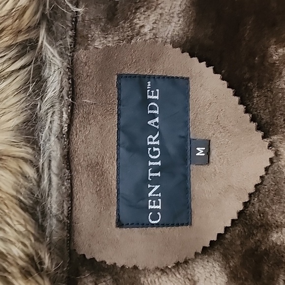 Centigrade Women's Long Faux Suede Button Up Winter Coat Faux Fur Collar Sz M - Picture 11 of 15